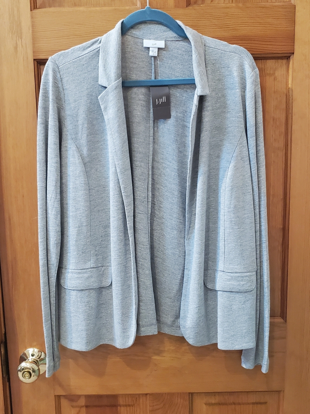 J. Jill Heather Gray Open-Front Knit Blazer